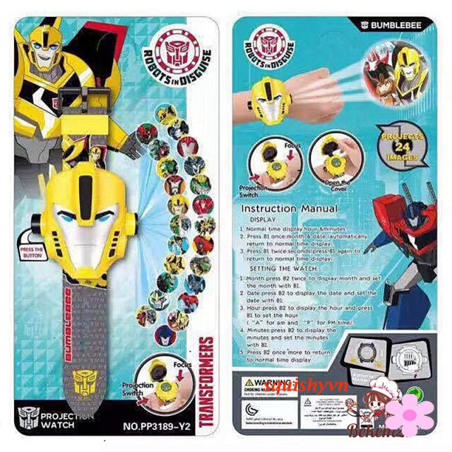 Đồng Hồ Chiếu Hình Paw Patrol Chase Marshall Rubble Skye