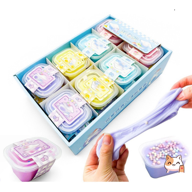 Đồ chơi Slime, slam bơ, slam trong hộp 120ml nhiều màu sắc, loại thông dụng