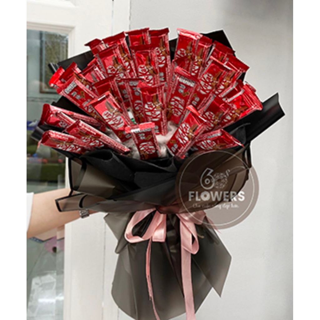 bó hoa KitKat valentine độc đáo ngọt ngào cho cặp đôi  -