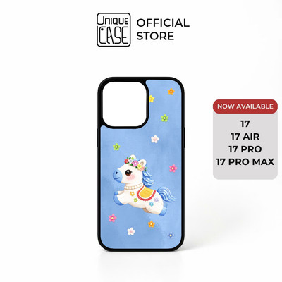 Ốp lưng Unique Case dành cho iPhone in hình ngựa may mắn 2026 TẾT Collection ANI086 - nền xanh dương