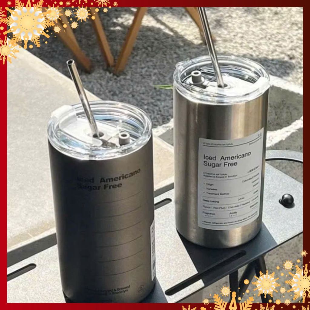 BÌNH NƯỚC LATTE 650ML- Ly Giữ Nhiệt Americano 650ML Inox 304 Kèm Ống Hút- BINHGIUNHIET