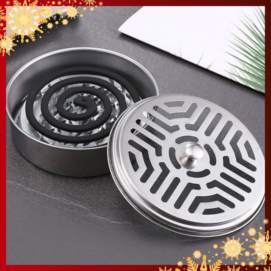 KHAY ĐỰNG NHANG MUỖI - Hộp Đựng Nhang Muỗi Inox Có NắP ĐậY-Khay Nhang Muỗi ThéP Không Gỉ Để Nhang Mu