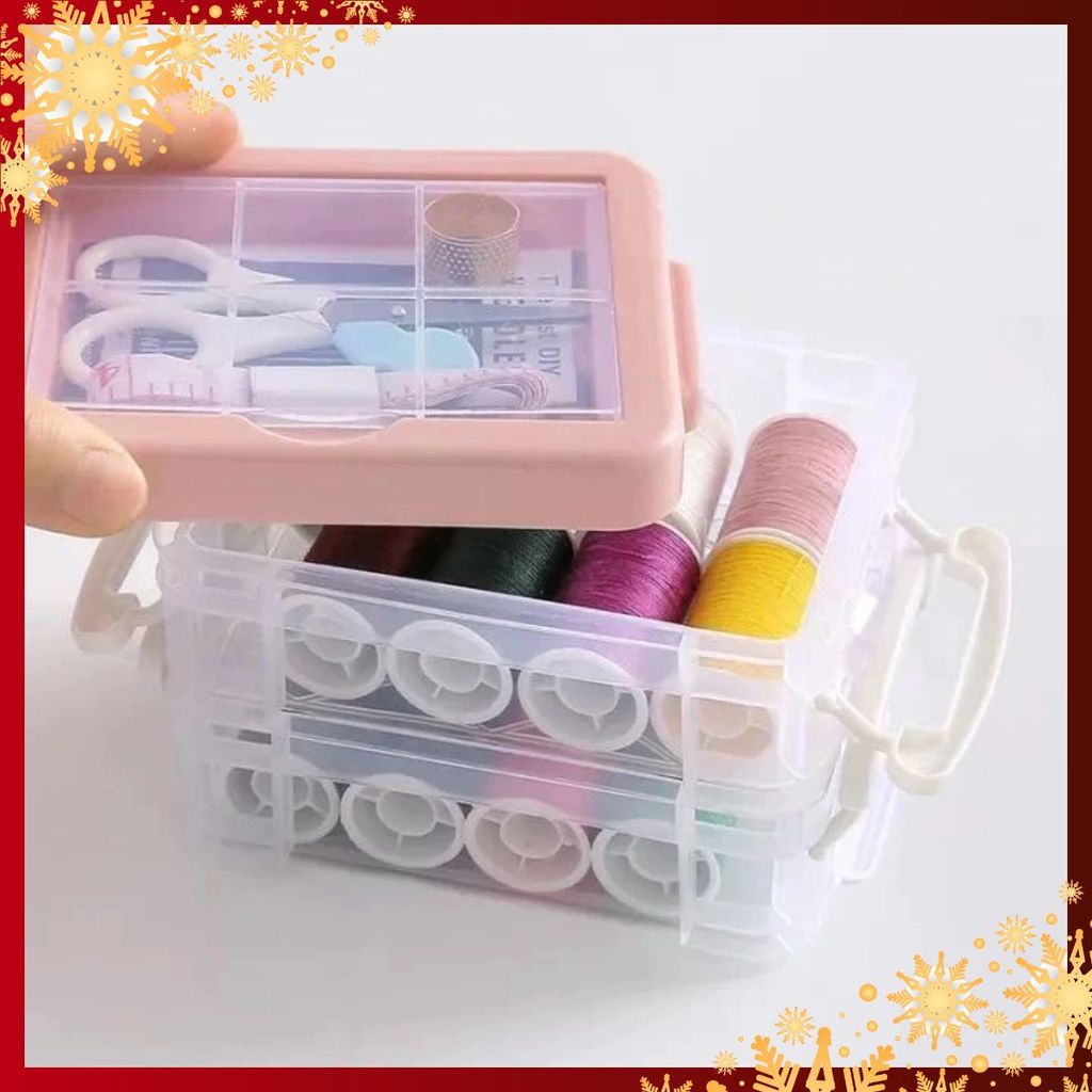 HỘP KIM CHỈ ĐA NĂNG - Hộp Kim Chỉ May Vá - Hộp Kim Chỉ 3 Tầng Tiện Dụng - Nhỏ Gọn - Bộ Kim Chỉ May V