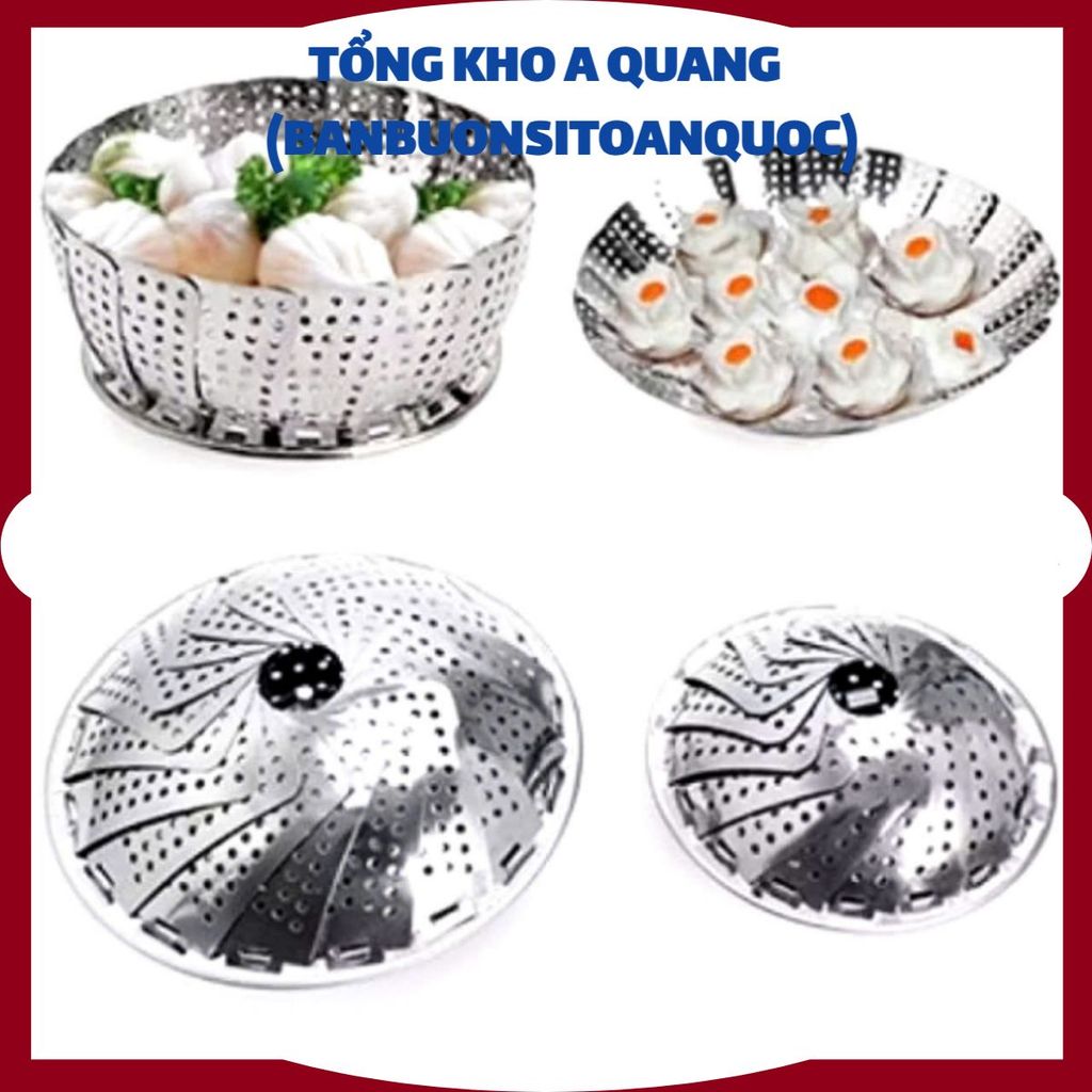 VỈ HẤP ĐỒ XÔI INOX SIZE 26 - Khay Vỉ Hấp Vỉ Rổ Hấp Tròn Inox Xếp Gọn Tiện Lợi Inox Chống Rỉ Đường Kí