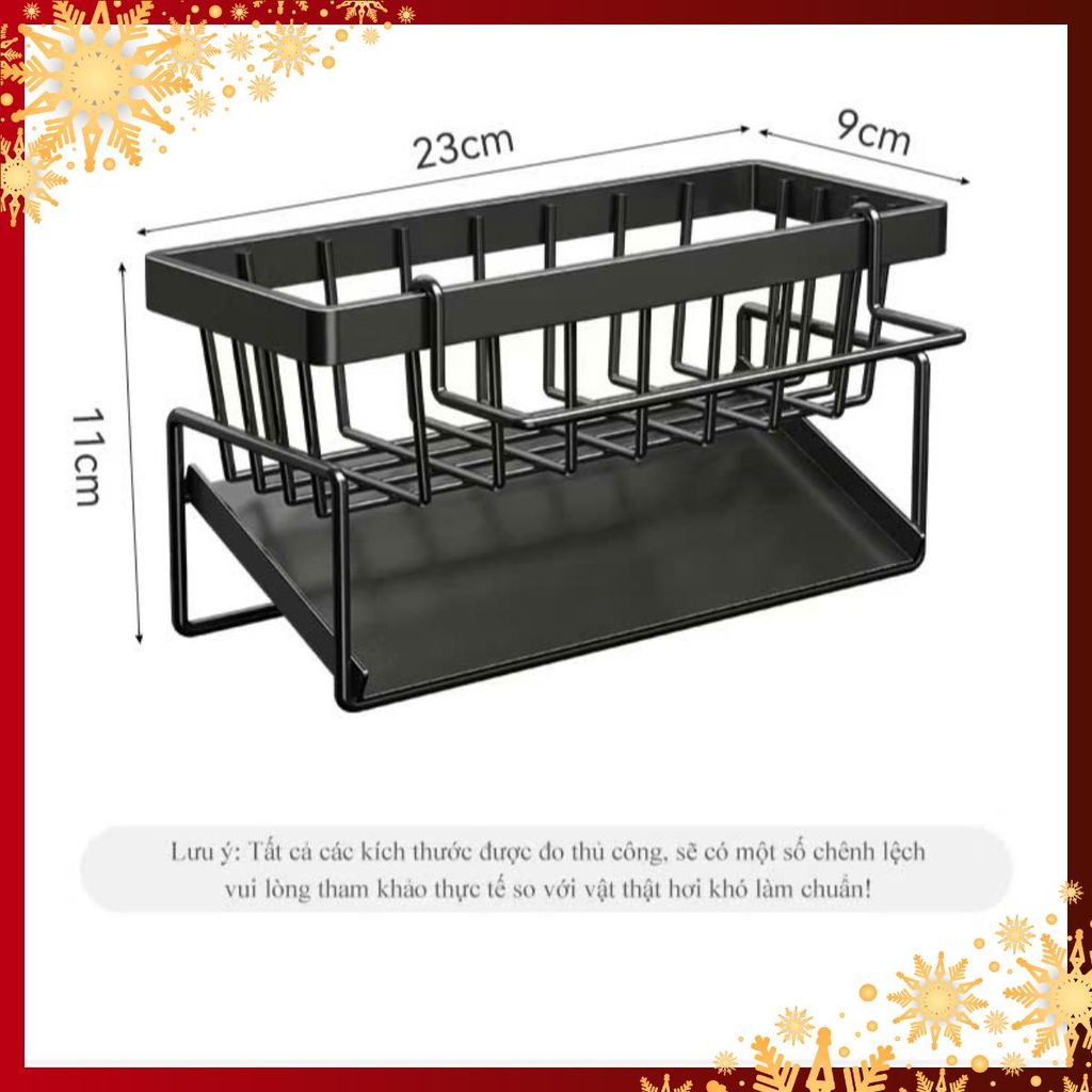 Kệ Đựng Đồ Rửa Chén Bát- Giá Để Giẻ Rửa Chén Trên Bồn Có Khay Hứng Nước Nghiêng - GIÁ ĐỰNG GIẺ RỬA B