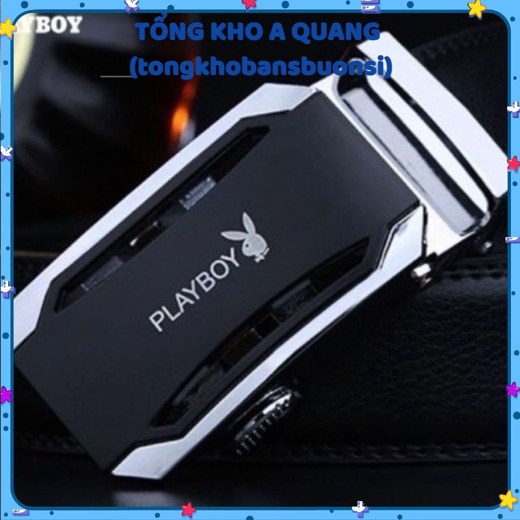 Thắt Lưng Nam Hàng Hiệu Chính Hãng Playboy Khóa Cài Tự Động Dây Nịt Da Bò 100% Phối Quần Âu Quần Tây