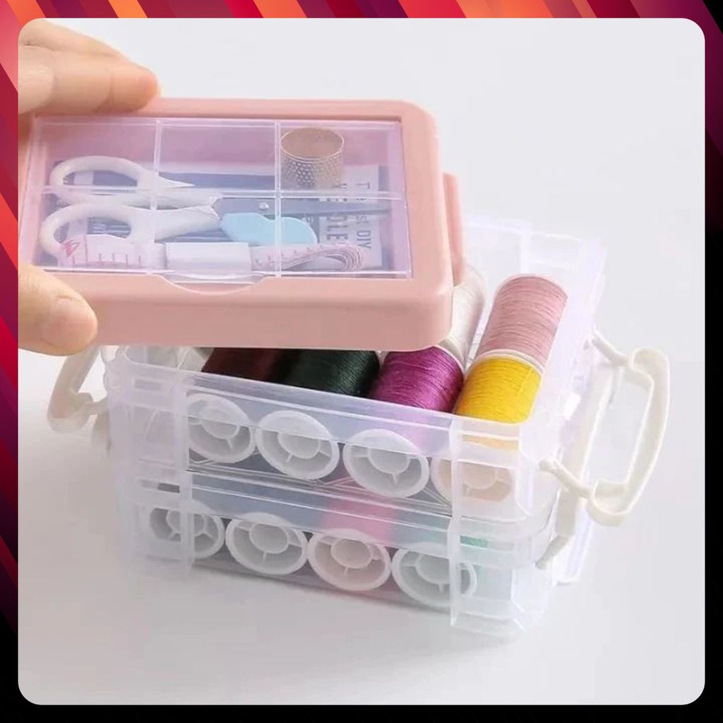 HỘP KIM CHỈ ĐA NĂNG - Hộp Kim Chỉ May Vá - Hộp Kim Chỉ 3 Tầng Tiện Dụng - Nhỏ Gọn - Bộ Kim Chỉ May V