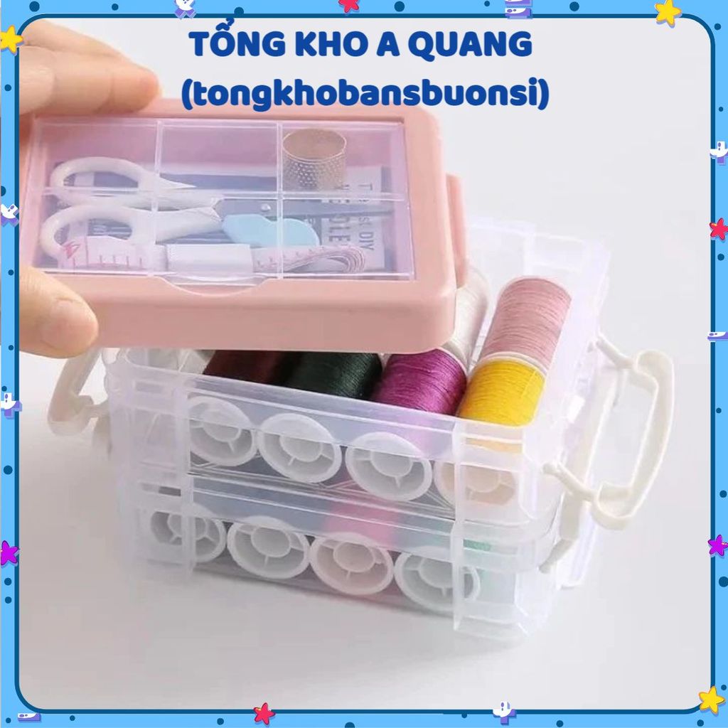 HỘP KIM CHỈ ĐA NĂNG - Hộp Kim Chỉ May Vá - Hộp Kim Chỉ 3 Tầng Tiện Dụng - Nhỏ Gọn - Bộ Kim Chỉ May V