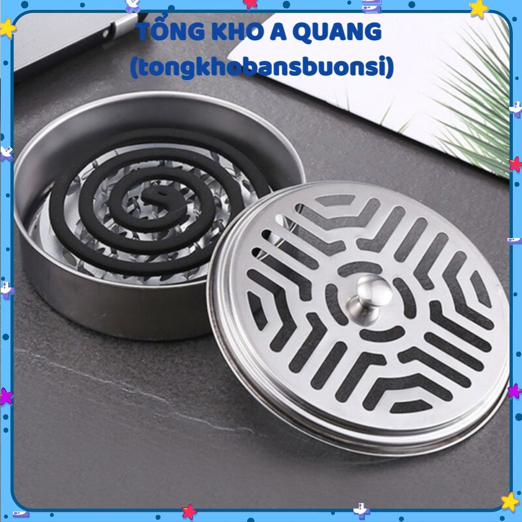 KHAY ĐỰNG NHANG MUỖI - Hộp Đựng Nhang Muỗi Inox Có NắP ĐậY-Khay Nhang Muỗi ThéP Không Gỉ Để Nhang Mu