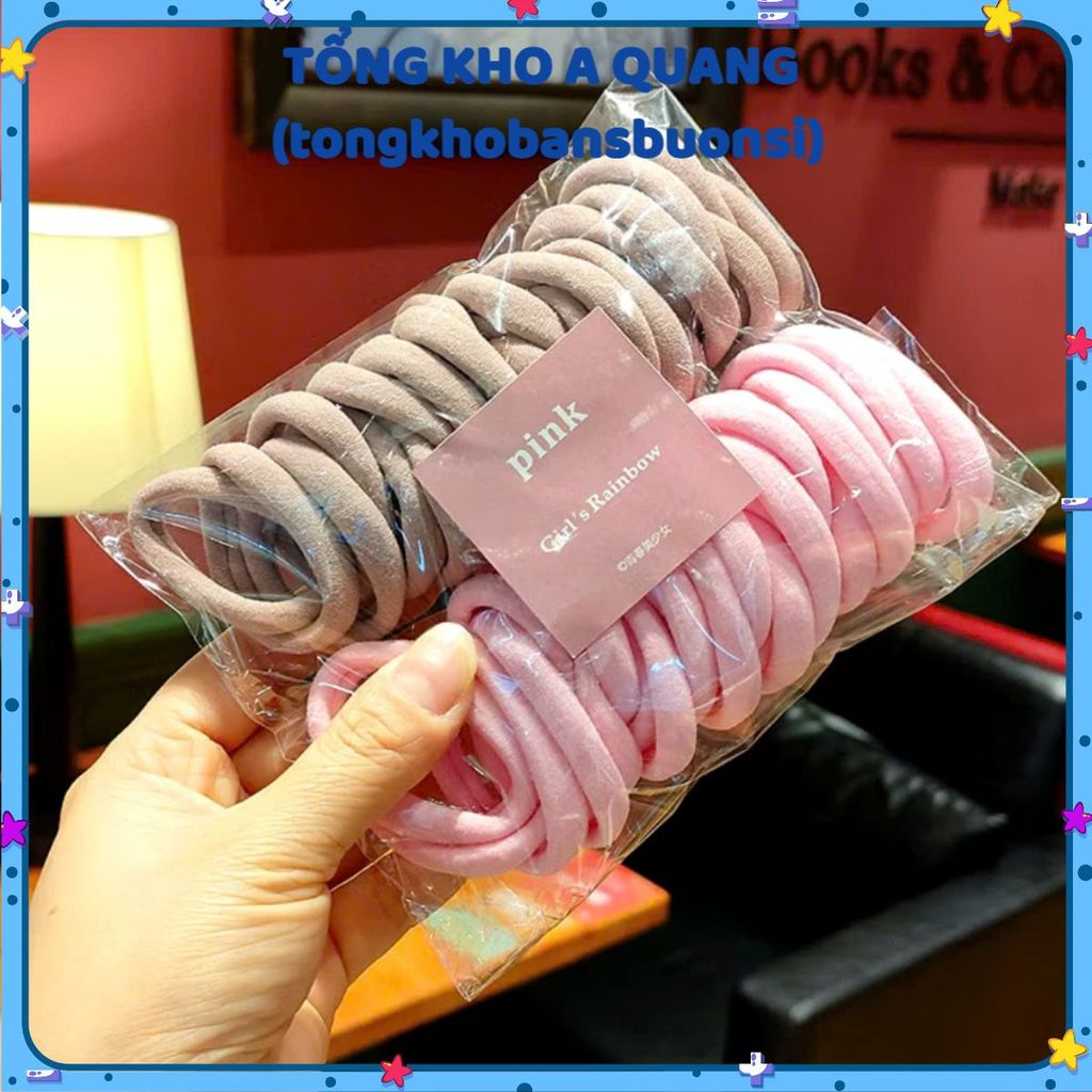50 Cái / túi Hàn Quốc Đơn Giản Tóc Dây Nhiều Màu Sắc Khăn Vòng Buộc Tóc Cao Su - TÚI 50 DÂY BUỘC TÓC