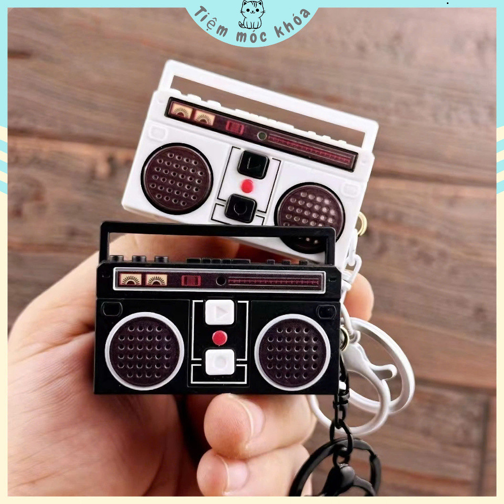 Móc Khóa Ghi Âm Radio Retro - Ghi Âm 50 Giây, Quà Tặng Độc Đáo, Phụ Kiện Nhắc Nhở