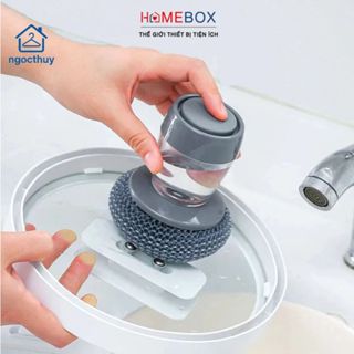 Bàn chải cọ xoong nồi, cọ bếp, cọ rửa bát đĩa có bình đựng xà phòng - Dụng cụ nhà bếp cọ xoong nồi thông minh cao cấp.’@