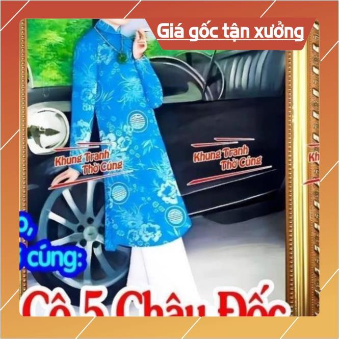 Tranh Cô 5 châu đốc áo xanh + gồm Khung + ép plastic đầy đủ kích thước  DƯƠNG KHOA SHOP DƯƠNG KHOA S