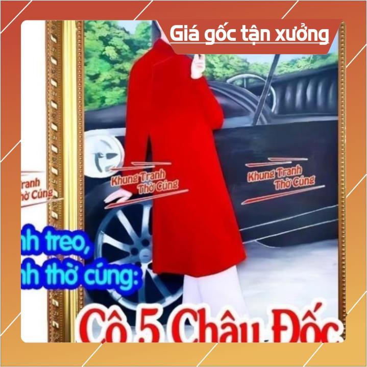 Tranh Cô 5 châu đốc áo đỏ + gồm Khung + ép plastic đầy đủ kích thước  DƯƠNG KHOA SHOP DƯƠNG KHOA SHO