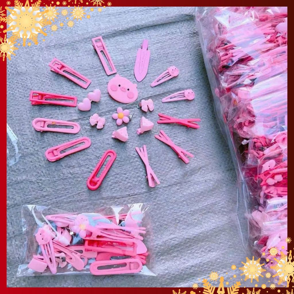 SÉT 50 KẸP TÓC MẪU DÀNH CHO BÉ YÊU BÉ ĐIỆU - Kẹp Tóc Xinh - 50 Kẹp Tóc Màu Hồng Mẫu Hello Kitty