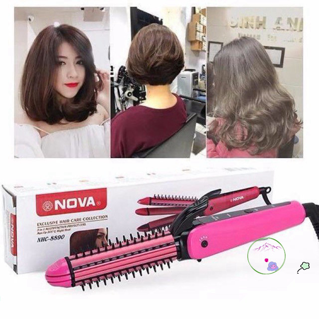 Nova 8890: Thiết Bị Uốn Duỗi Tóc Đa Năng 3 Trong 1
