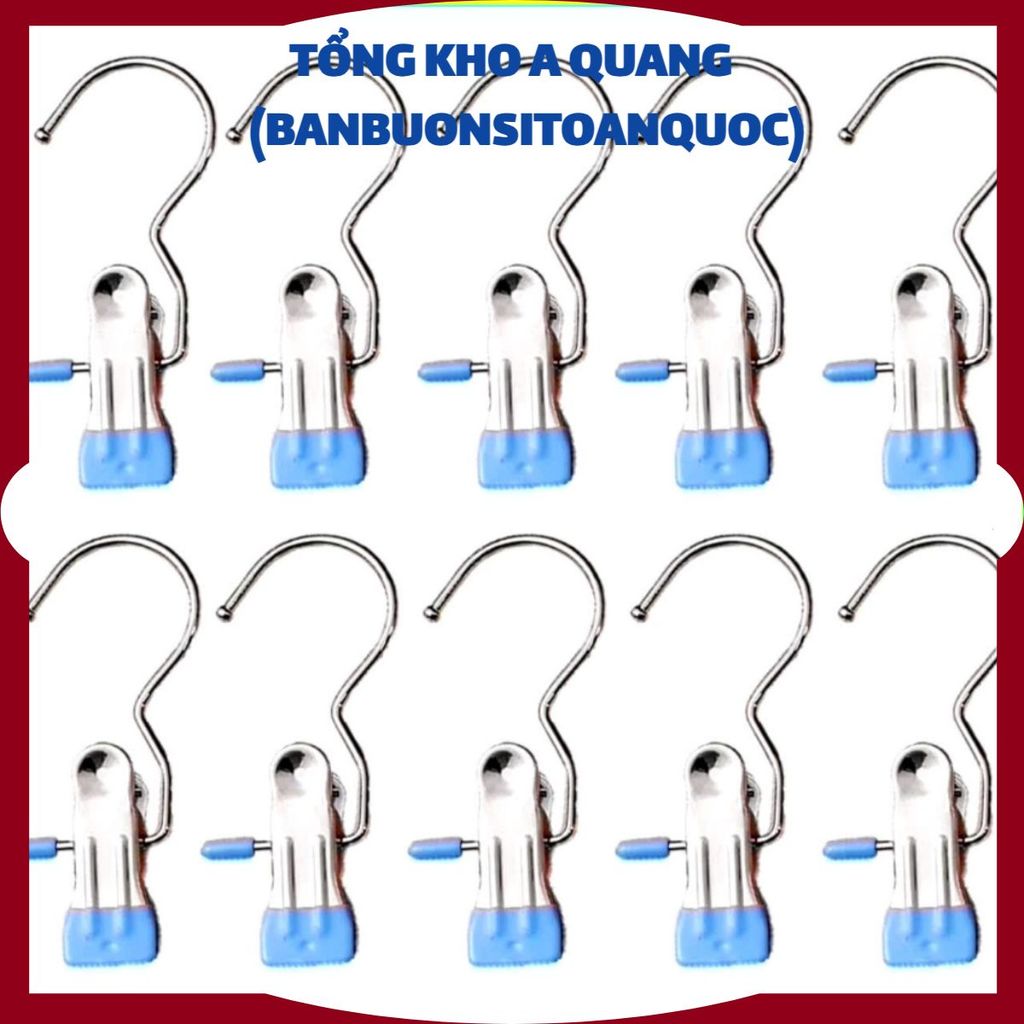 [COMBO 10] MÓC KẸP QUẦN ÁO DƠN - Móc kẹp đơn bằng inox treo Quần Áo- Mũ- Nón -Tất- Vớ-Giày -Dép MA: 