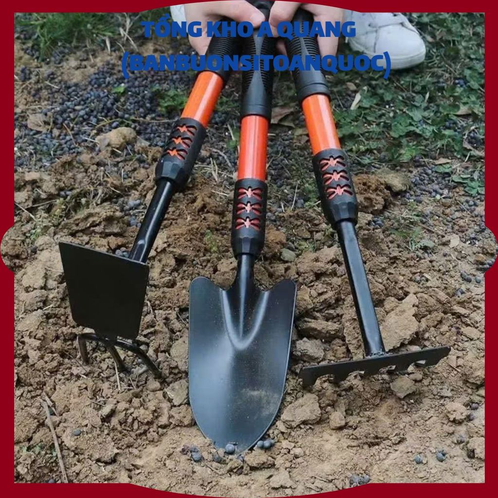 Dụng Cụ Làm Vườn 4 Món Chống Trơn - Bộ Dụng Cụ Làm Vườn Cao Cấp Đa Năng - SET DỤNG CỤ LÀM VƯỜN 4 MÓN