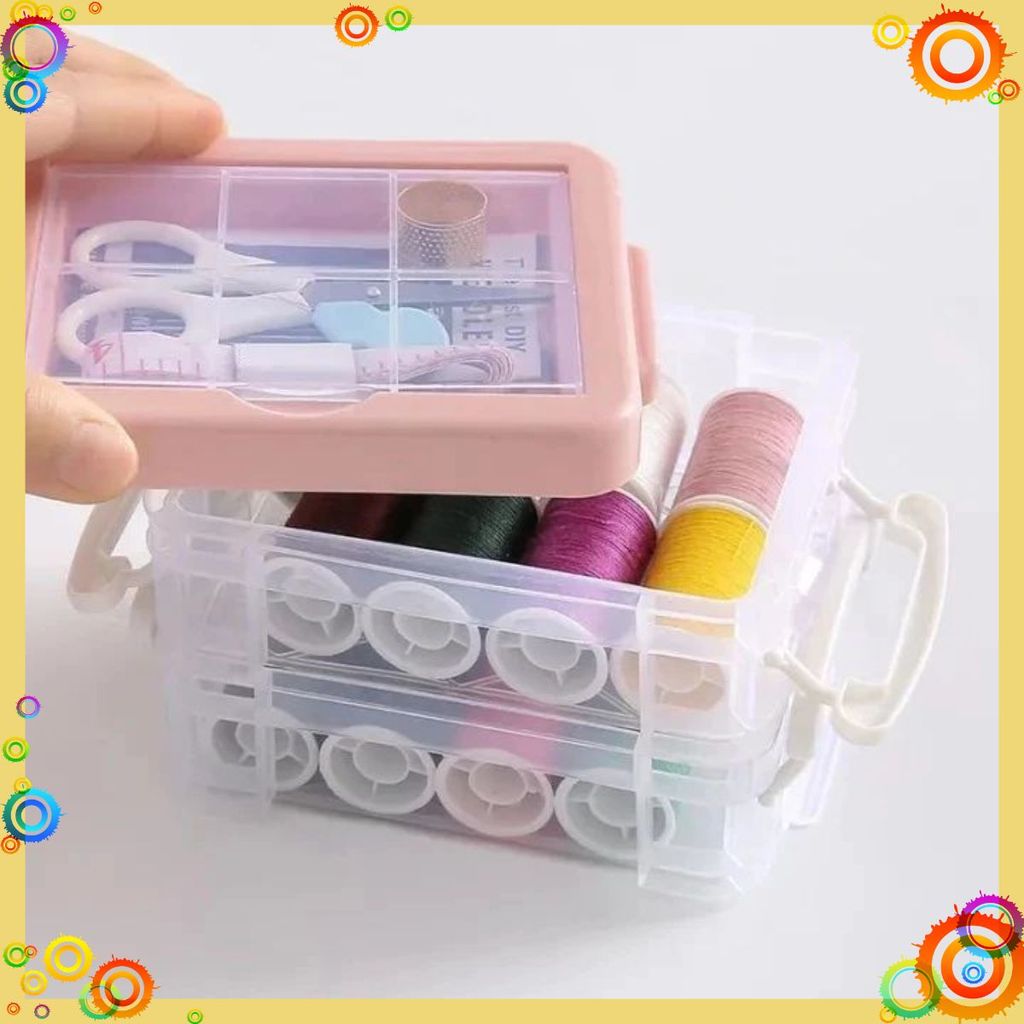 HỘP KIM CHỈ ĐA NĂNG - Hộp Kim Chỉ May Vá - Hộp Kim Chỉ 3 Tầng Tiện Dụng - Nhỏ Gọn - Bộ Kim Chỉ May V