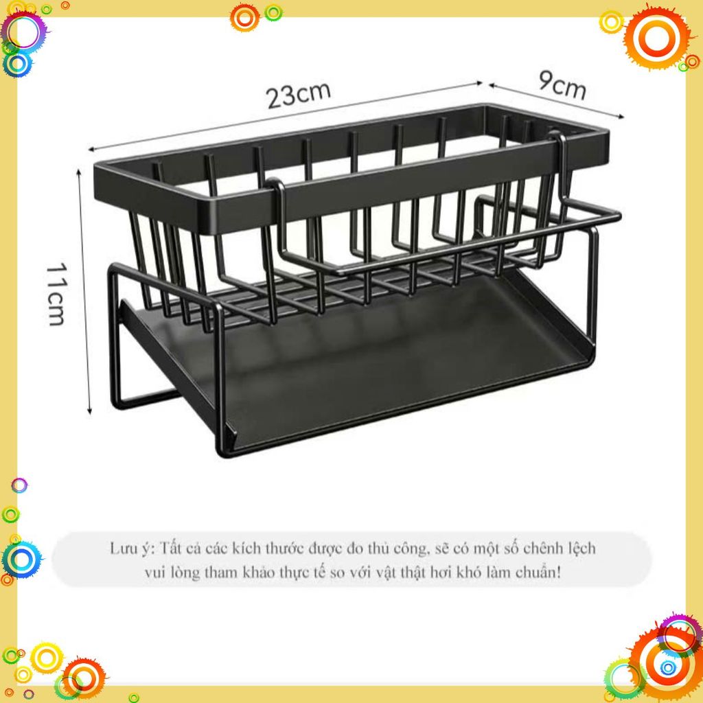 Kệ Đựng Đồ Rửa Chén Bát- Giá Để Giẻ Rửa Chén Trên Bồn Có Khay Hứng Nước Nghiêng - GIÁ ĐỰNG GIẺ RỬA B