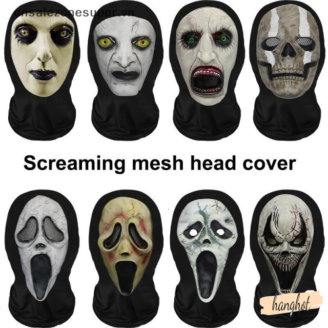 Mặt Nạ Ma Quái Màu Trắng Ons Eerie - Phụ Kiện Kinh Dị Cho Halloween và Cosplay