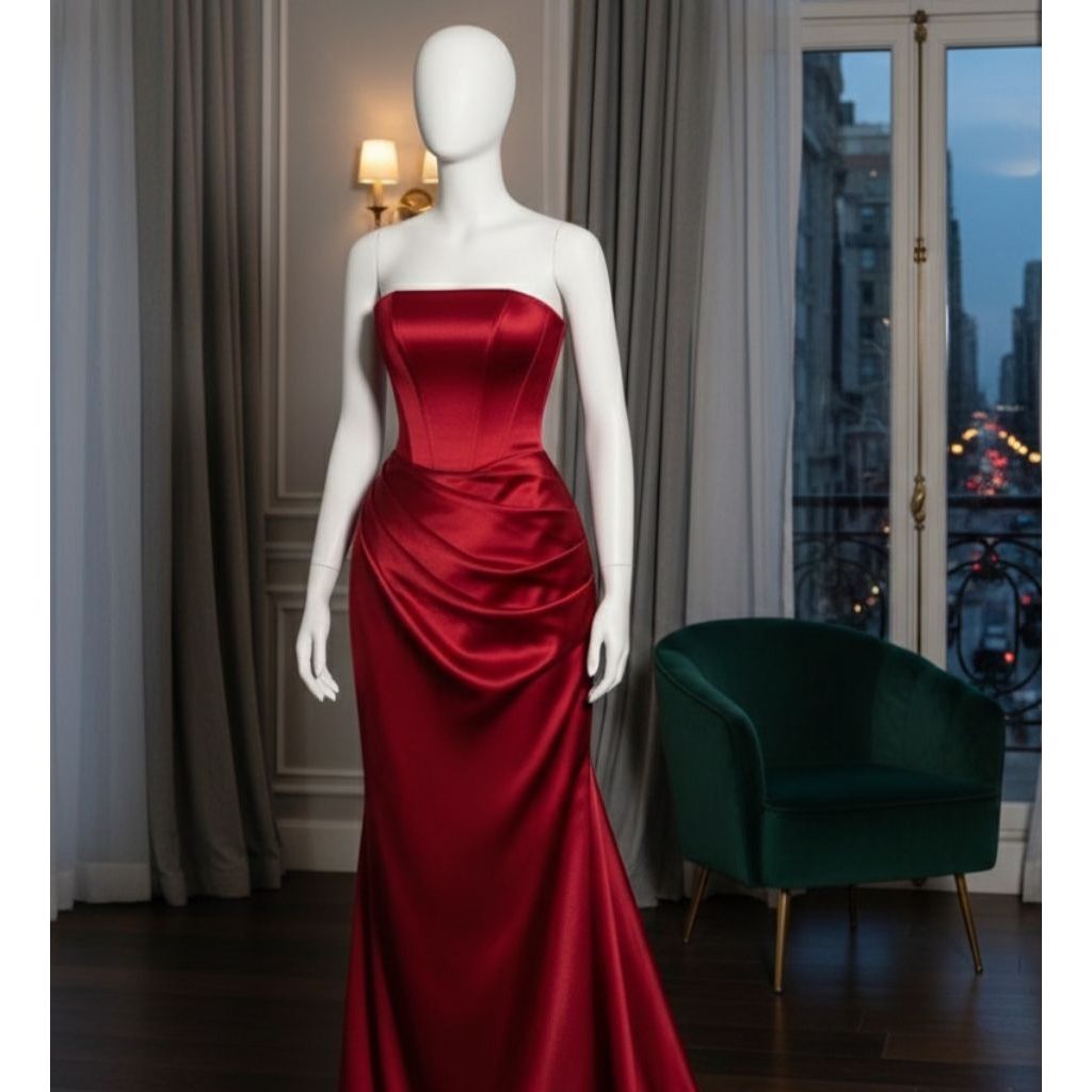 Thanh lý đầm cúp ngực thiết kế xẻ tà tùng eo cao cấp BYDI