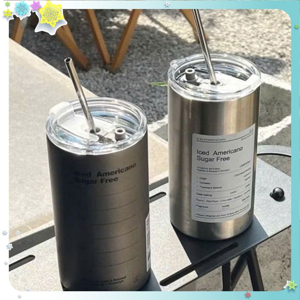 BÌNH NƯỚC LATTE 650ML- Ly Giữ Nhiệt Americano 650ML Inox 304 Kèm Ống Hút- BINHGIUNHIET