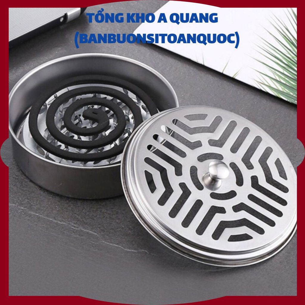 KHAY ĐỰNG NHANG MUỖI - Hộp Đựng Nhang Muỗi Inox Có NắP ĐậY-Khay Nhang Muỗi ThéP Không Gỉ Để Nhang Mu