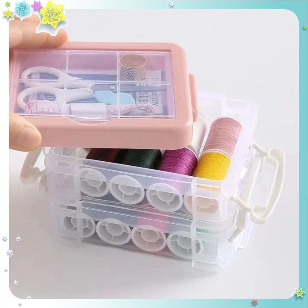 HỘP KIM CHỈ ĐA NĂNG - Hộp Kim Chỉ May Vá - Hộp Kim Chỉ 3 Tầng Tiện Dụng - Nhỏ Gọn - Bộ Kim Chỉ May V
