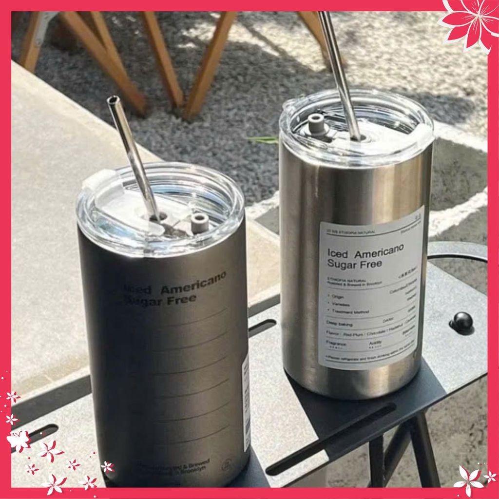 BÌNH NƯỚC LATTE 650ML- Ly Giữ Nhiệt Americano 650ML Inox 304 Kèm Ống Hút- BINHGIUNHIET