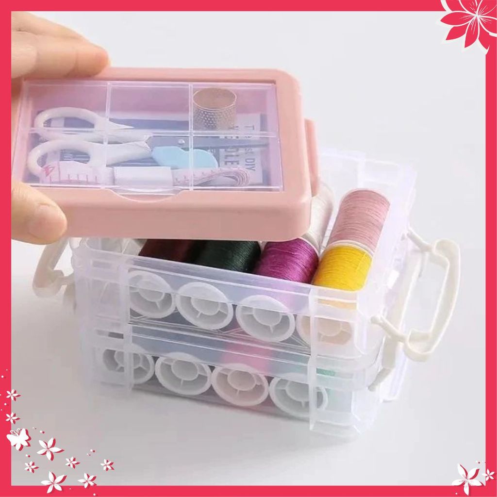 HỘP KIM CHỈ ĐA NĂNG - Hộp Kim Chỉ May Vá - Hộp Kim Chỉ 3 Tầng Tiện Dụng - Nhỏ Gọn - Bộ Kim Chỉ May V