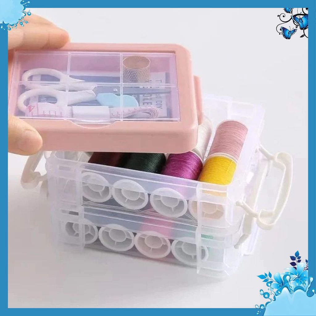 HỘP KIM CHỈ ĐA NĂNG - Hộp Kim Chỉ May Vá - Hộp Kim Chỉ 3 Tầng Tiện Dụng - Nhỏ Gọn - Bộ Kim Chỉ May V