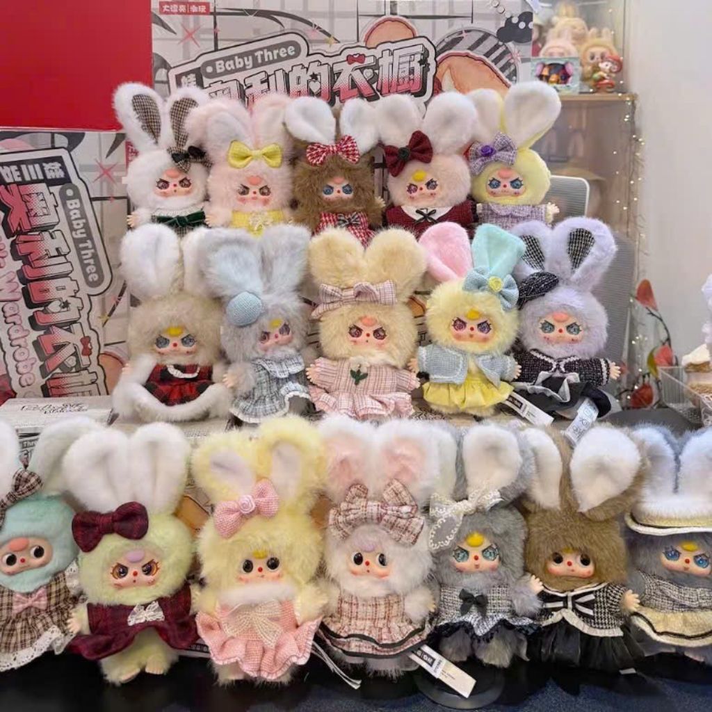 [Hàng sẵn hỏa tốc] Blindbox Baby Three Thỏ Oli's Wardrobe nhiều mắt đẹp mới và quần áo siêu xinh siz