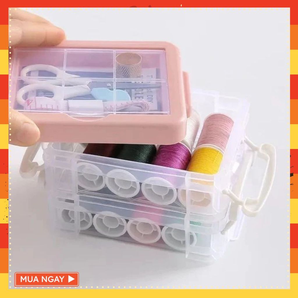HỘP KIM CHỈ ĐA NĂNG - Hộp Kim Chỉ May Vá - Hộp Kim Chỉ 3 Tầng Tiện Dụng - Nhỏ Gọn - Bộ Kim Chỉ May V