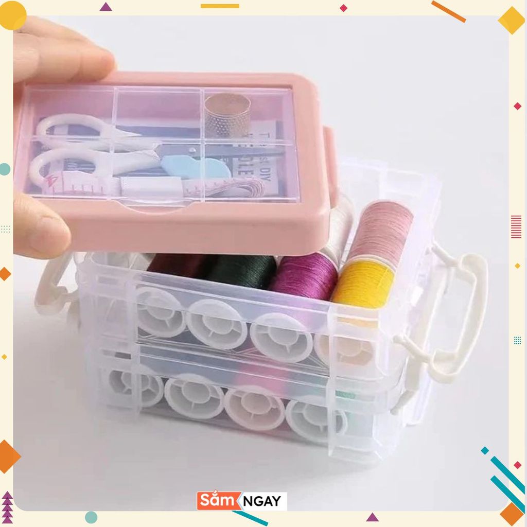 HỘP KIM CHỈ ĐA NĂNG - Hộp Kim Chỉ May Vá - Hộp Kim Chỉ 3 Tầng Tiện Dụng - Nhỏ Gọn - Bộ Kim Chỉ May V