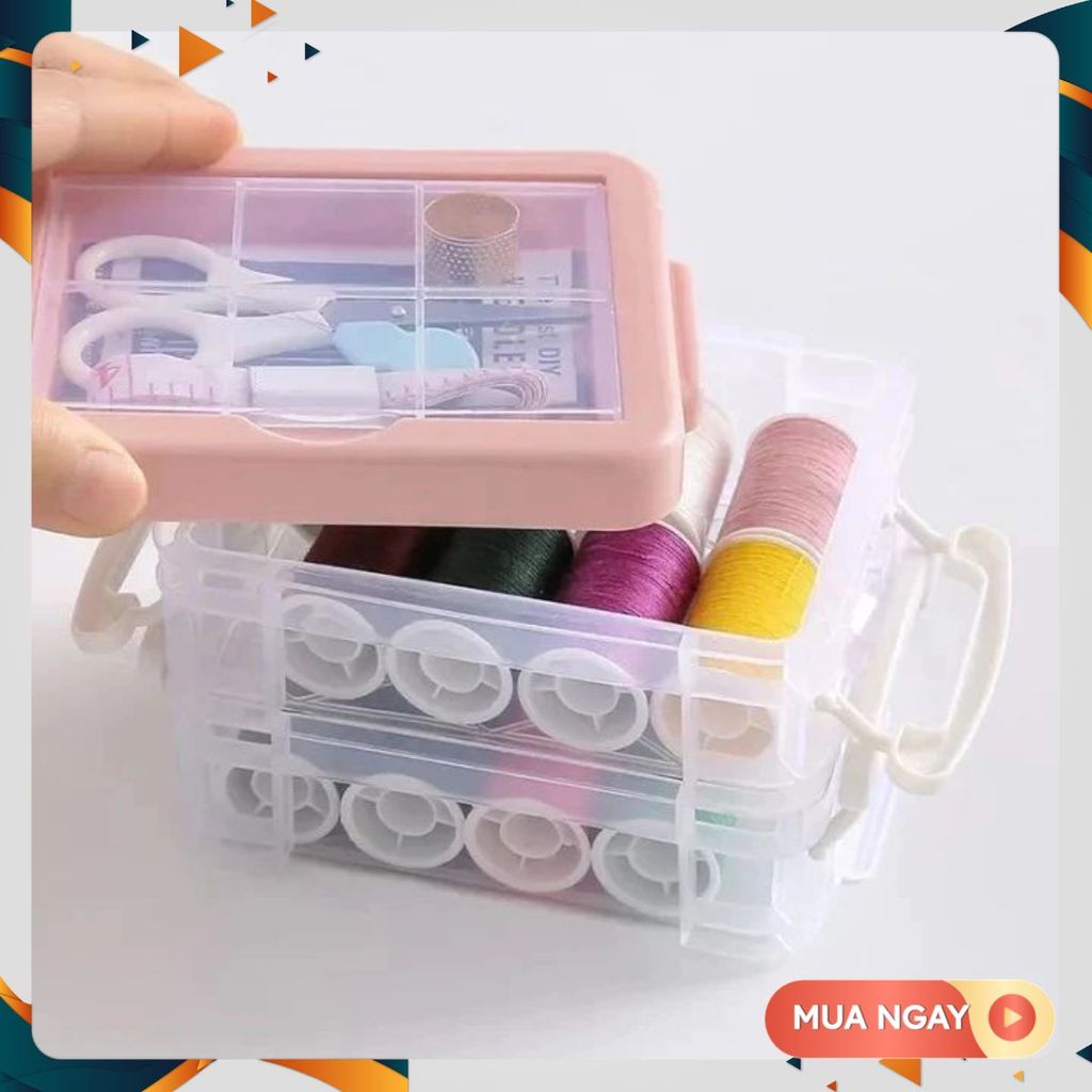 HỘP KIM CHỈ ĐA NĂNG - Hộp Kim Chỉ May Vá - Hộp Kim Chỉ 3 Tầng Tiện Dụng - Nhỏ Gọn - Bộ Kim Chỉ May V