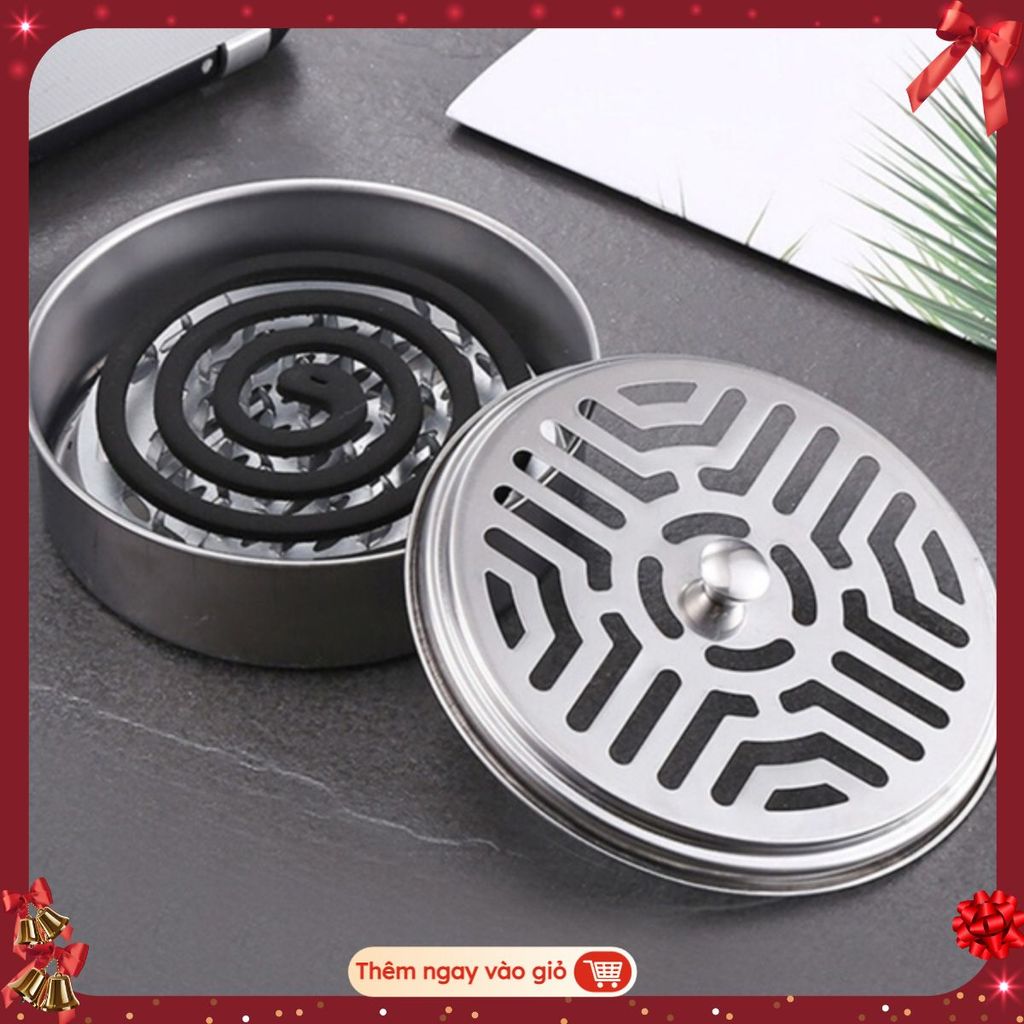 KHAY ĐỰNG NHANG MUỖI - Hộp Đựng Nhang Muỗi Inox Có NắP ĐậY-Khay Nhang Muỗi ThéP Không Gỉ Để Nhang Mu