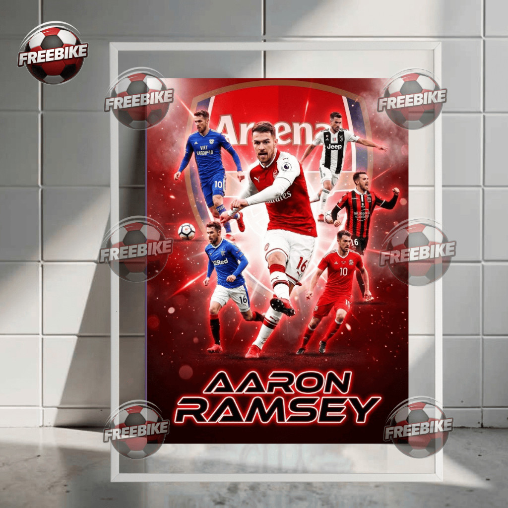 POSTER AARON RAMSEY KHUNG BẰNG KÍNH PHA LÊ CAO CẤP