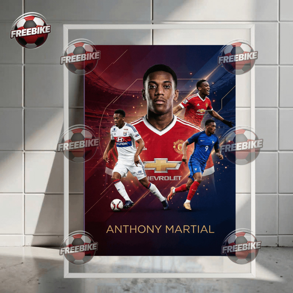 POSTER ANTHONY MARTIAL KHUNG BẰNG KÍNH PHA LÊ CAO CẤP
