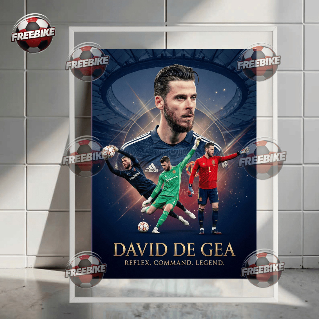 POSTER DAVID DE GEA KHUNG BẰNG KÍNH PHA LÊ CAO CẤP MẪU 1