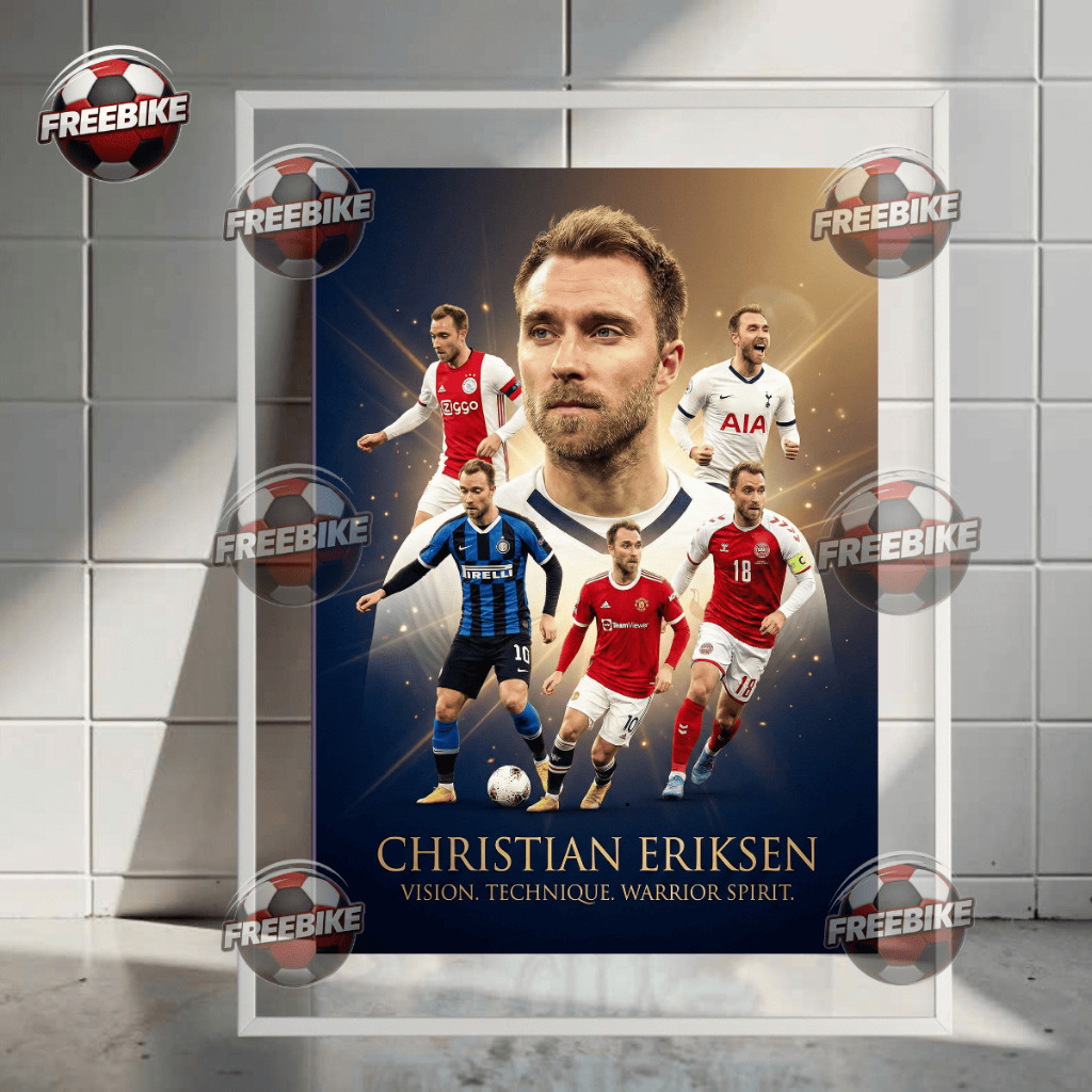 POSTER CHRISTIAN ERIKSEN KHUNG BẰNG KÍNH PHA LÊ CAO CẤP MẪU 2