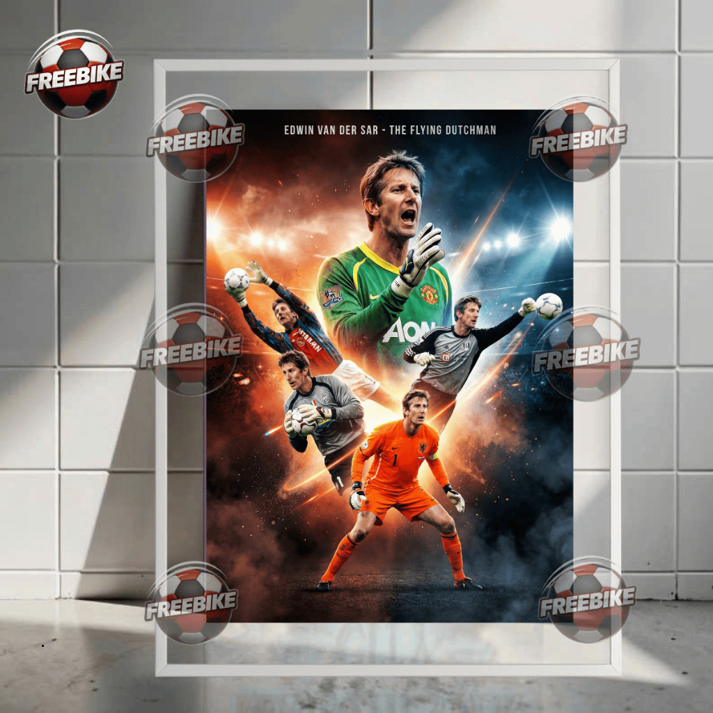 POSTER EDWIN VAN DER SAR KHUNG BẰNG KÍNH PHA LÊ CAO CẤP MẪU 1
