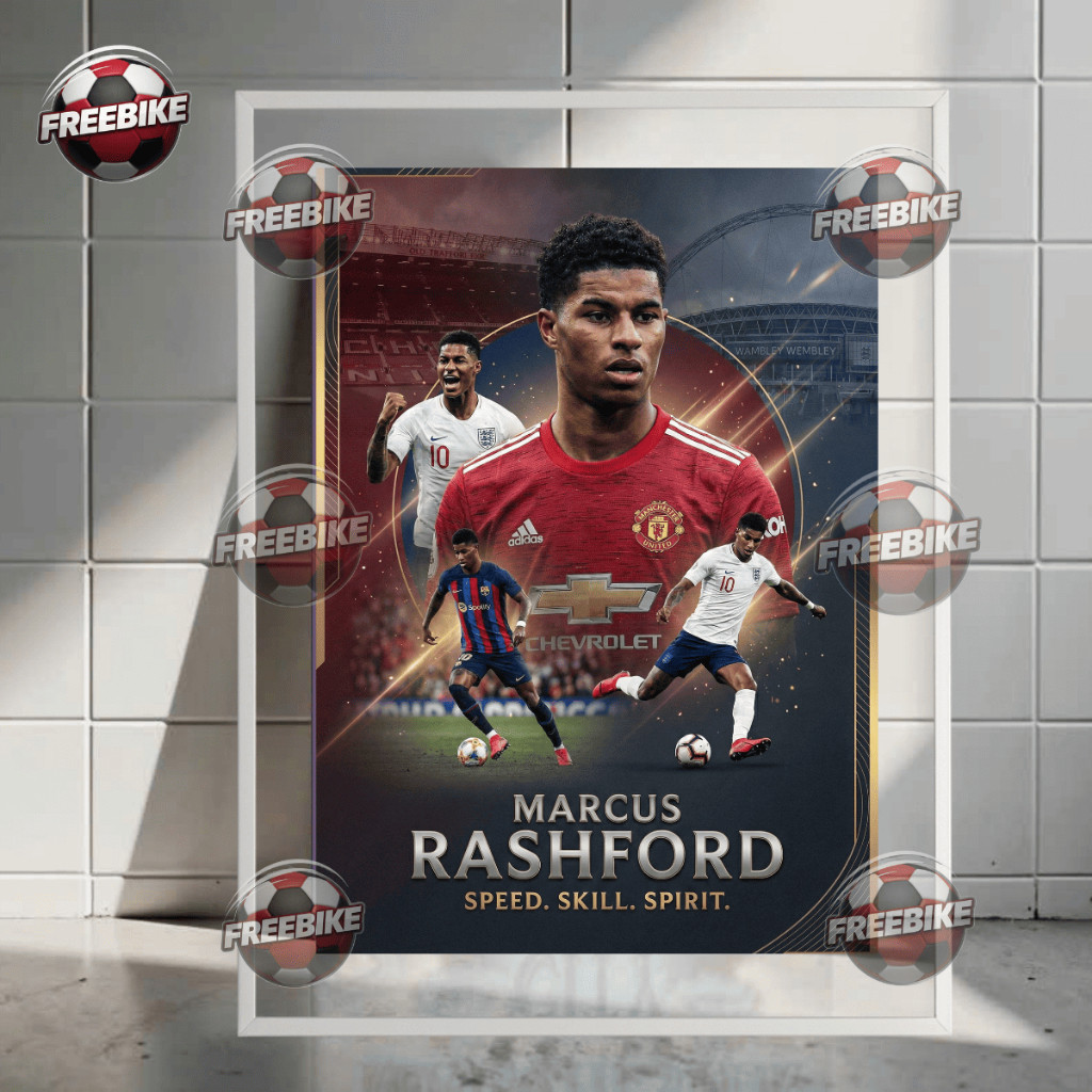 POSTER MARCUS RASHFORD KHUNG BẰNG KÍNH PHA LÊ CAO CẤP