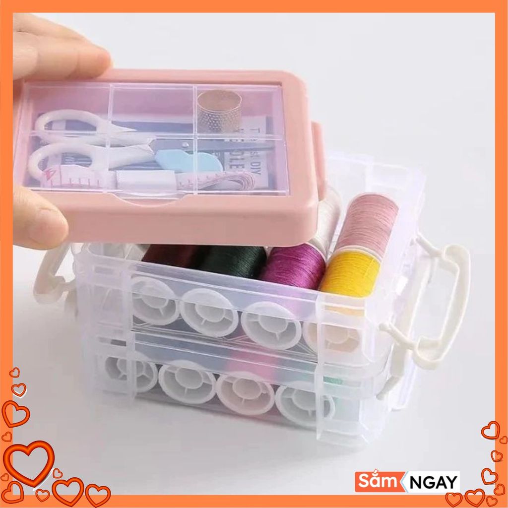 HỘP KIM CHỈ ĐA NĂNG - Hộp Kim Chỉ May Vá - Hộp Kim Chỉ 3 Tầng Tiện Dụng - Nhỏ Gọn - Bộ Kim Chỉ May V