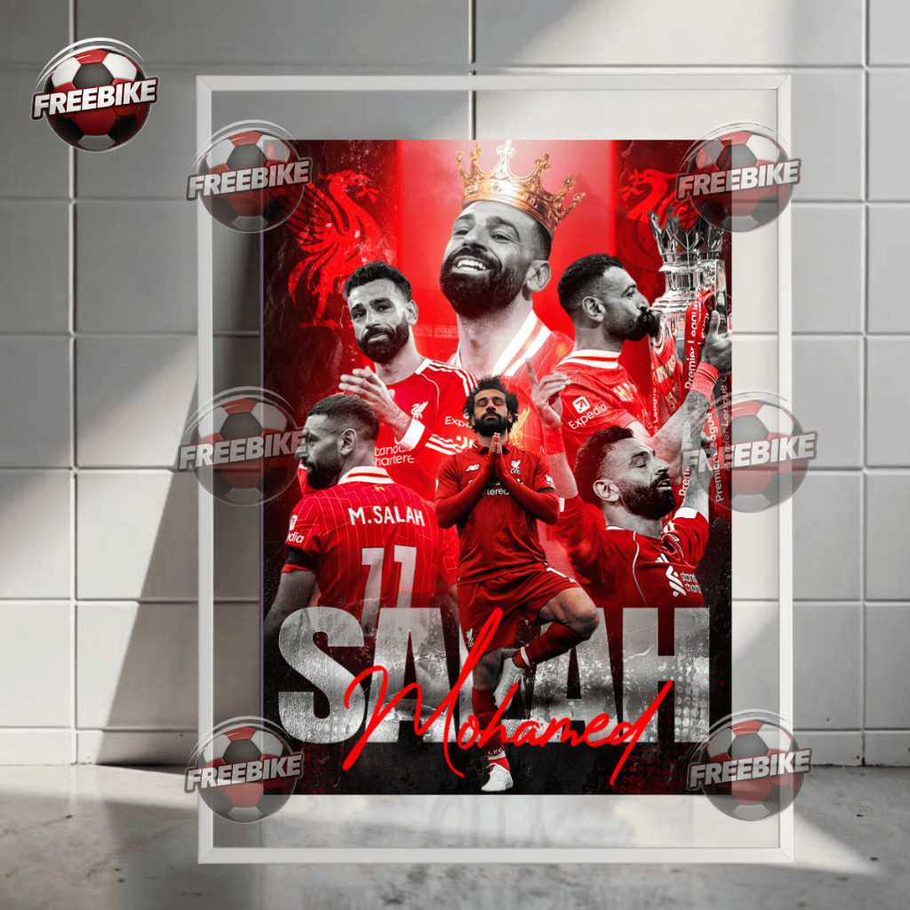 POSTER MOHAMED SALAH KHUNG BẰNG KÍNH PHA LÊ CAO CẤP
