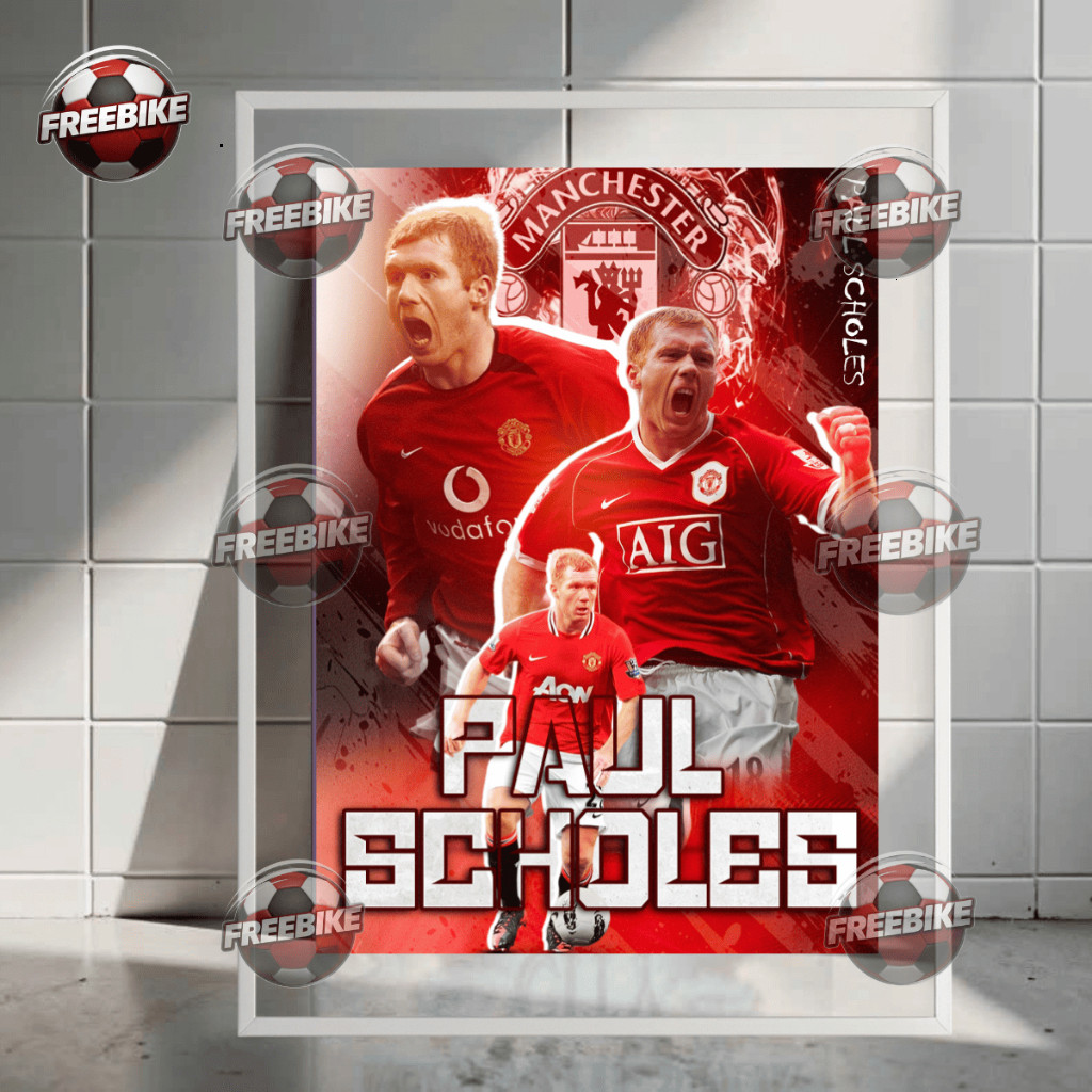 POSTER PAUL SCHOLES KHUNG BẰNG KÍNH PHA LÊ CAO CẤP MẪU 1