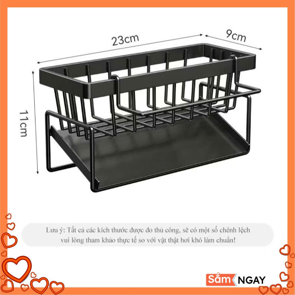 Kệ Đựng Đồ Rửa Chén Bát- Giá Để Giẻ Rửa Chén Trên Bồn Có Khay Hứng Nước Nghiêng - GIÁ ĐỰNG GIẺ RỬA B