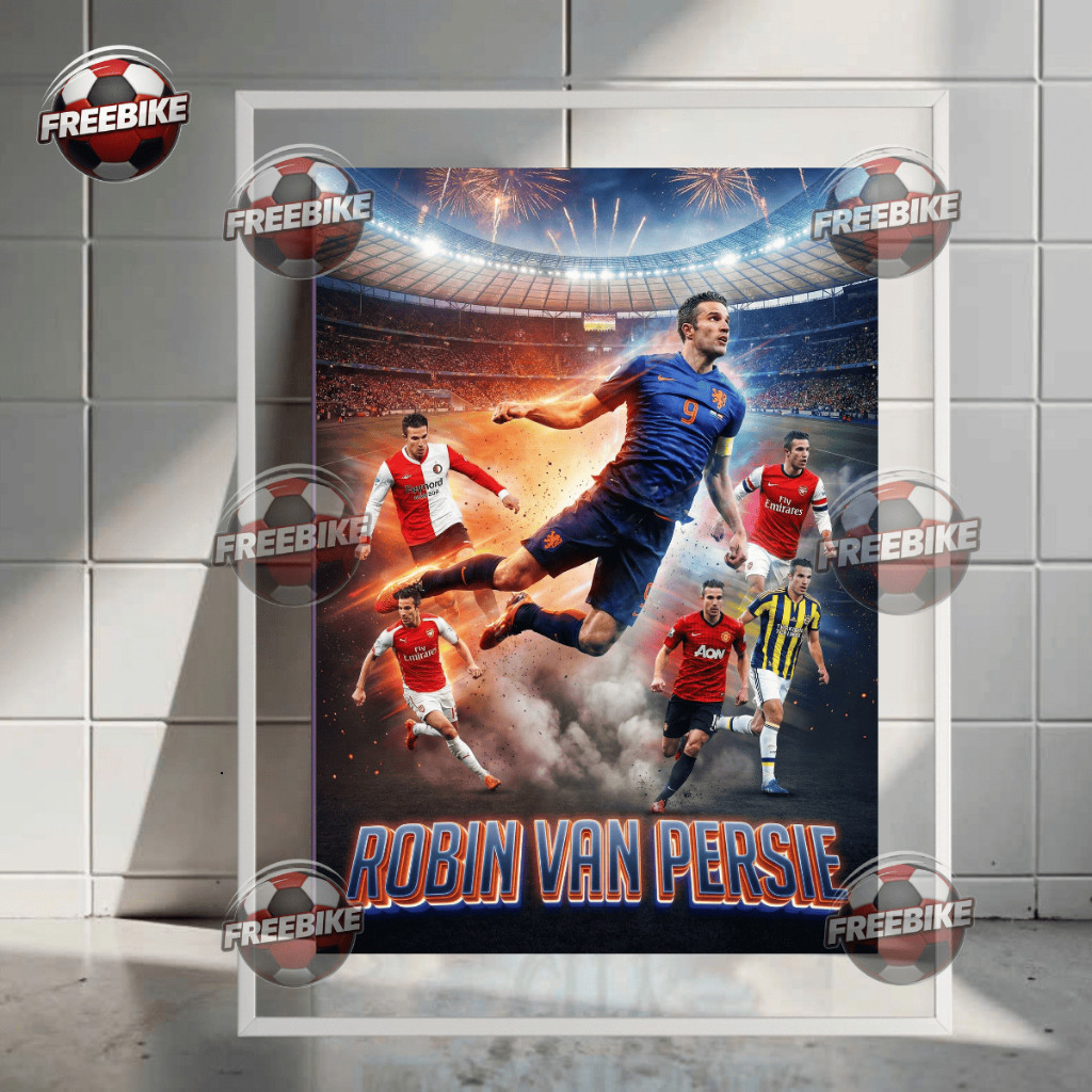 POSTER ROBIN VAN PERSIE KHUNG BẰNG KÍNH PHA LÊ CAO CẤP