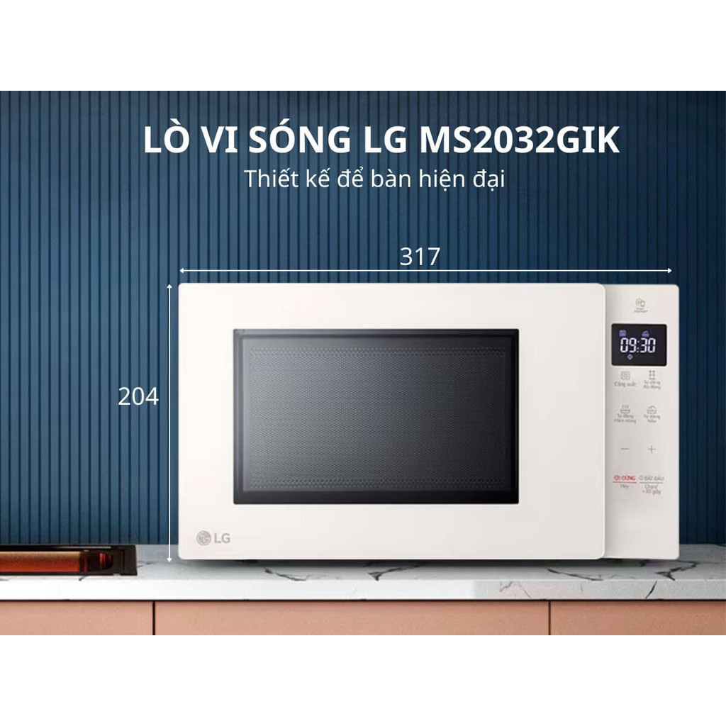 [CHÍNH HÃNG] MS2032GIK  - Lò Vi Sóng LG NeoChef™ MS2032GIK - Dung tích 20L - Màu be