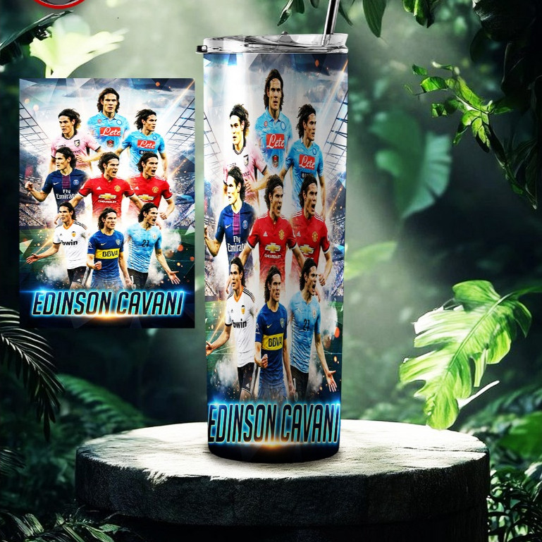 LY GIỮ NHIỆT QUÀ TẶNG HÀNG CAO CẤP BẰNG THÉP KO RỈ IN HÌNH EDINSON CAVANI